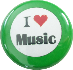 I love music Button grün